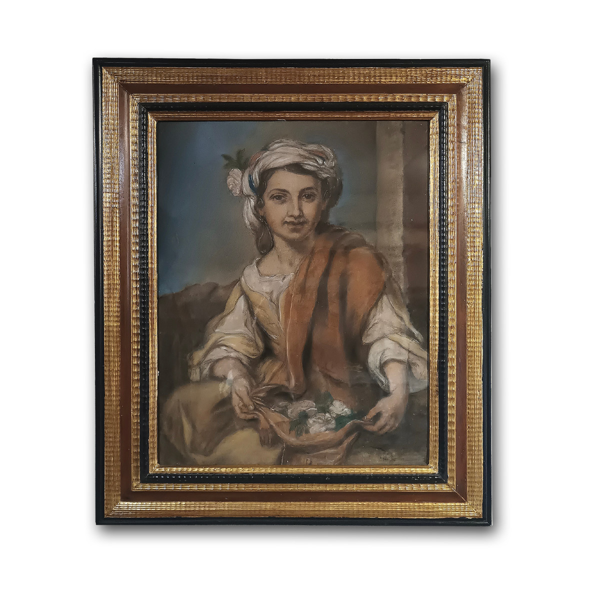 DIPINTO PASTELLO CON ALLEGORIA DELLA PRIMAVERA META’ XIX SECOLO 