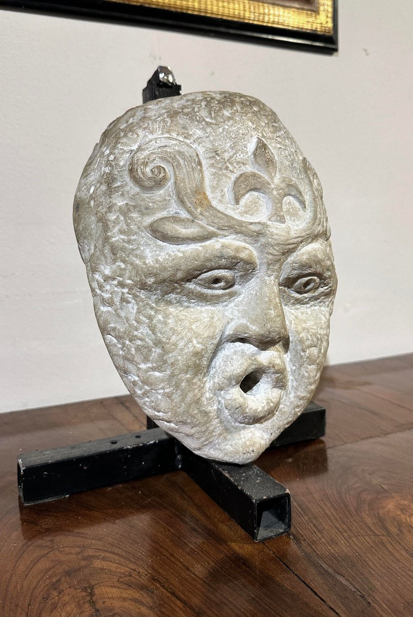 SCULTURA MASCHERONE DA FONTANA XVI SECOLO -photo-3