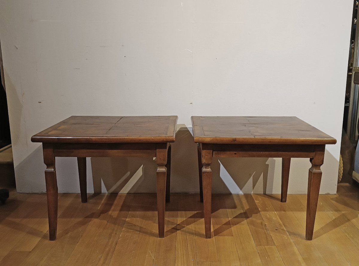 COPPIA DI TAVOLINI BASSI NEOCLASSICI FINE XVIII SECOLO -photo-2