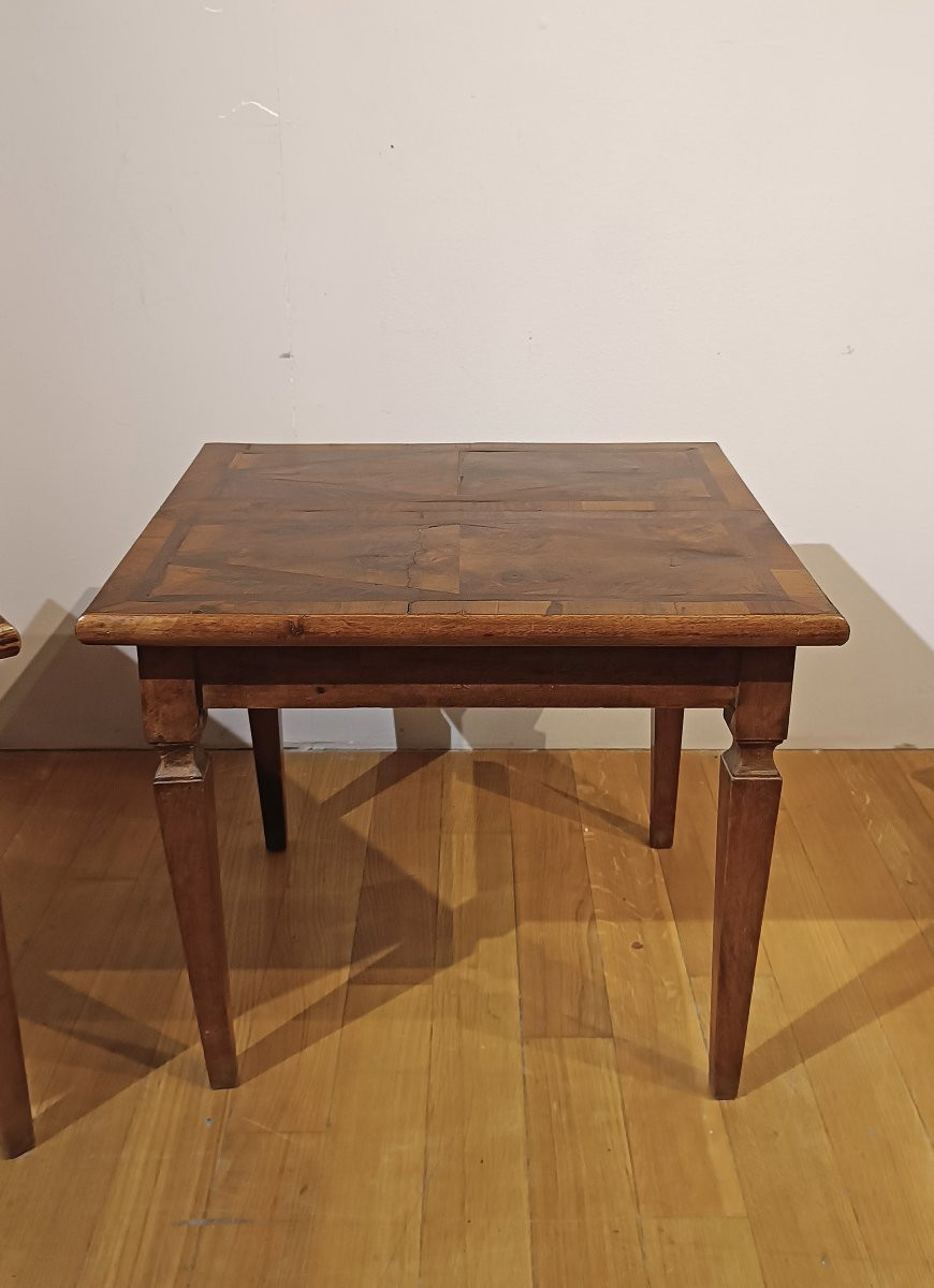 COPPIA DI TAVOLINI BASSI NEOCLASSICI FINE XVIII SECOLO -photo-3