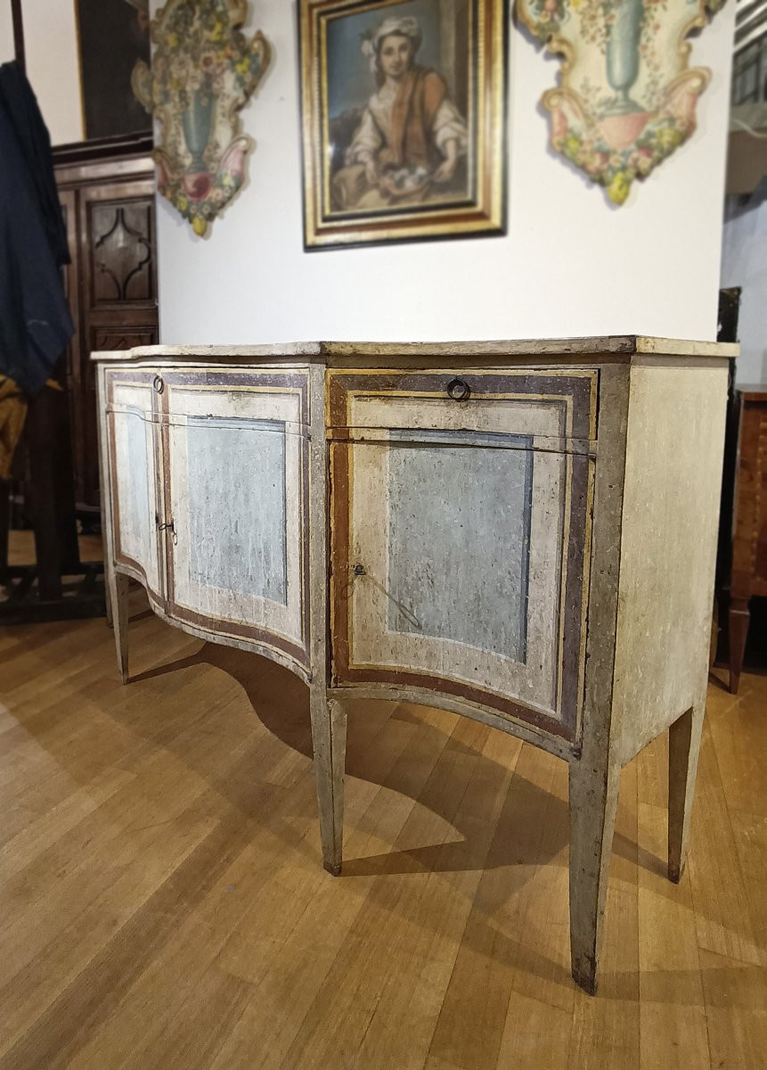 CREDENZA LACCATA IN STILE NEOCLASSICO META’ XIX SECOLO-photo-2
