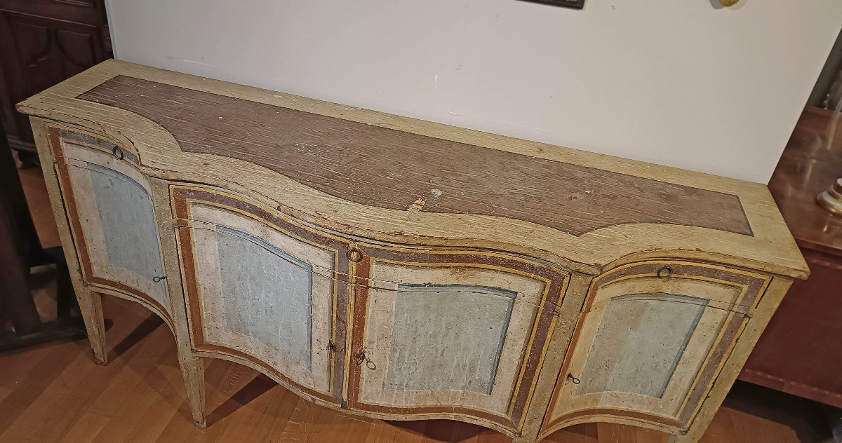 CREDENZA LACCATA IN STILE NEOCLASSICO META’ XIX SECOLO-photo-1