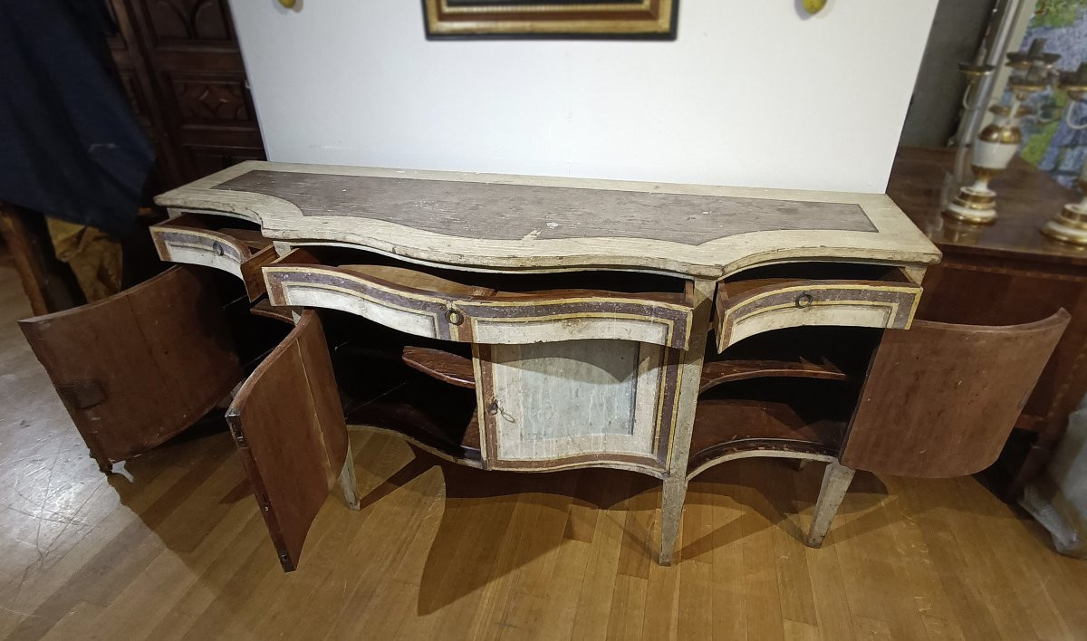 CREDENZA LACCATA IN STILE NEOCLASSICO META’ XIX SECOLO-photo-2