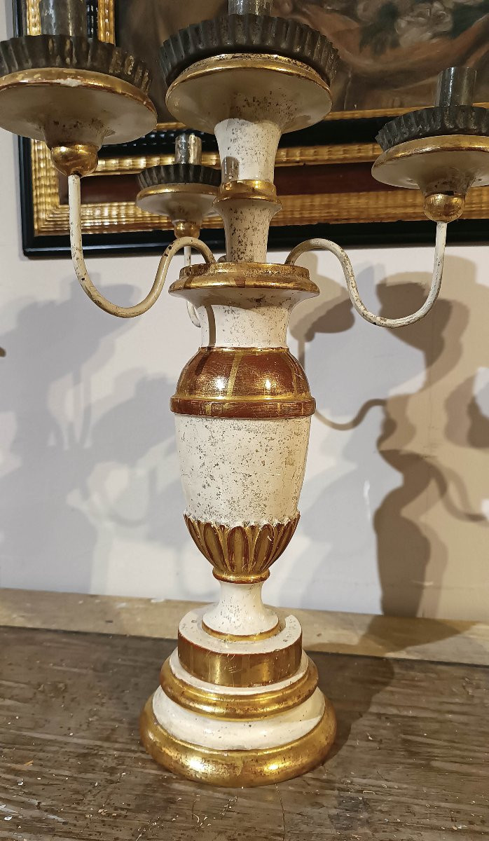 COPPIA DI CANDELIERI LUIGI XVI SECONDA META’ XVIII SECOLO-photo-1