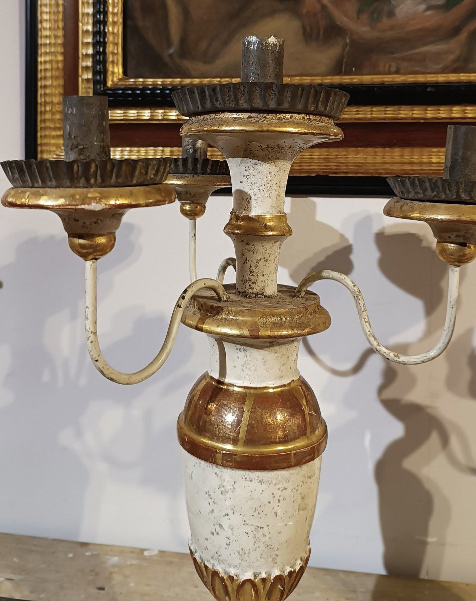 COPPIA DI CANDELIERI LUIGI XVI SECONDA META’ XVIII SECOLO-photo-2