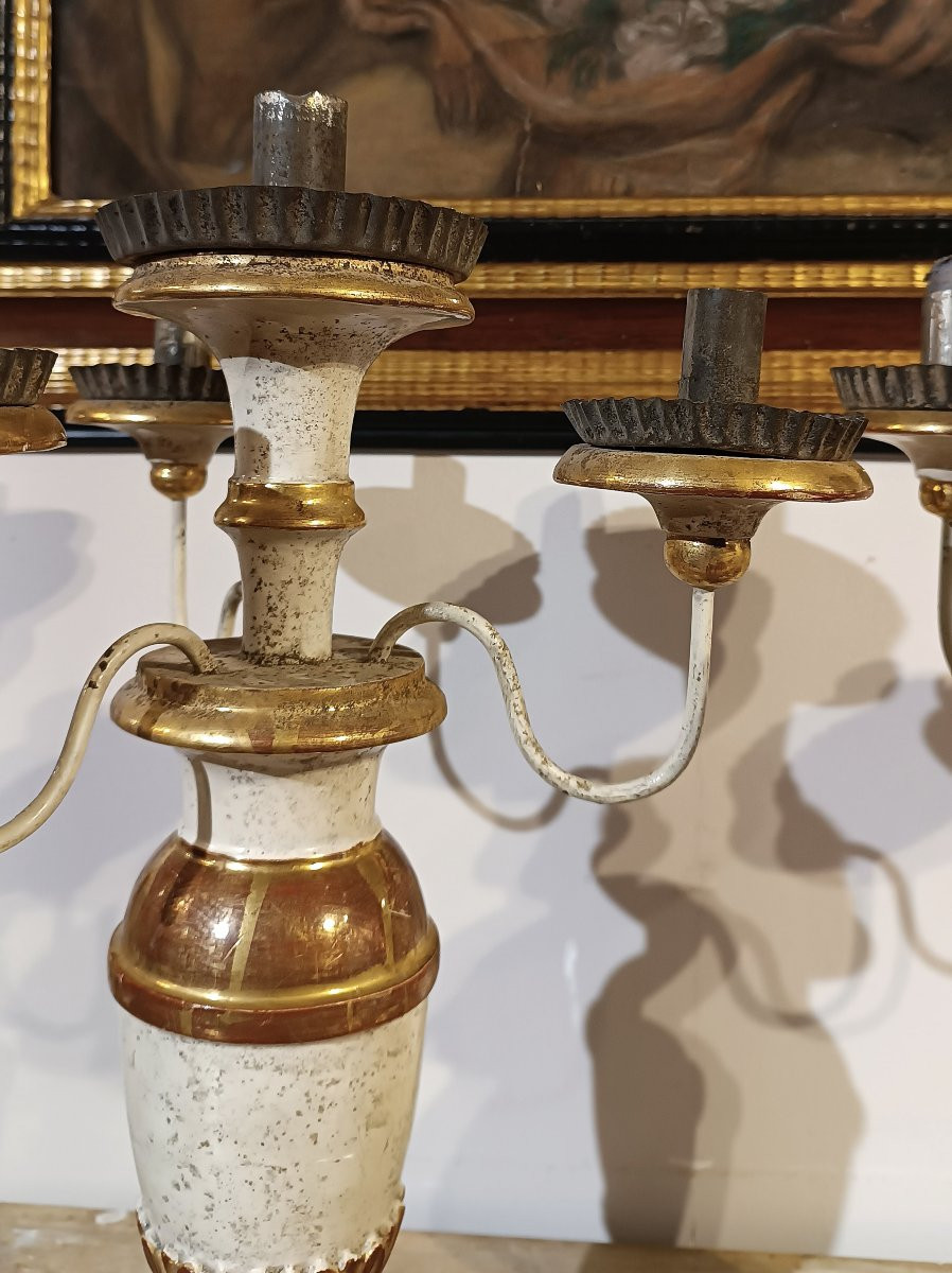 COPPIA DI CANDELIERI LUIGI XVI SECONDA META’ XVIII SECOLO-photo-3