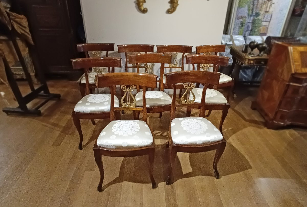 DIECI SEDIE IMPERO IN CILIEGIO PRIMO XIX SECOLO -photo-6