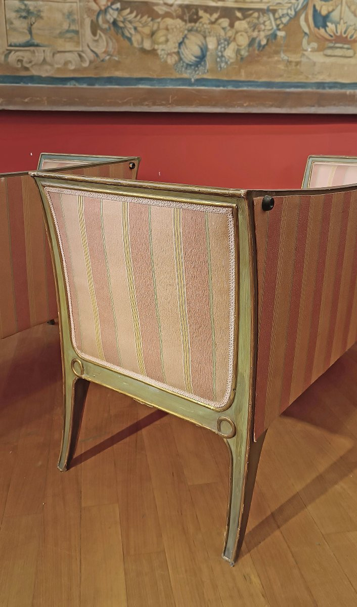 COPPIA DI DIVANETTI DORATI E LACCATI META’ XIX SECOLO -photo-3