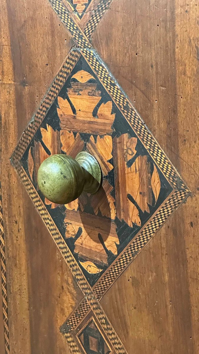 CREDENZA RINASCIMENTALE INTARSIATA INIZIO XVI SECOLO-photo-4