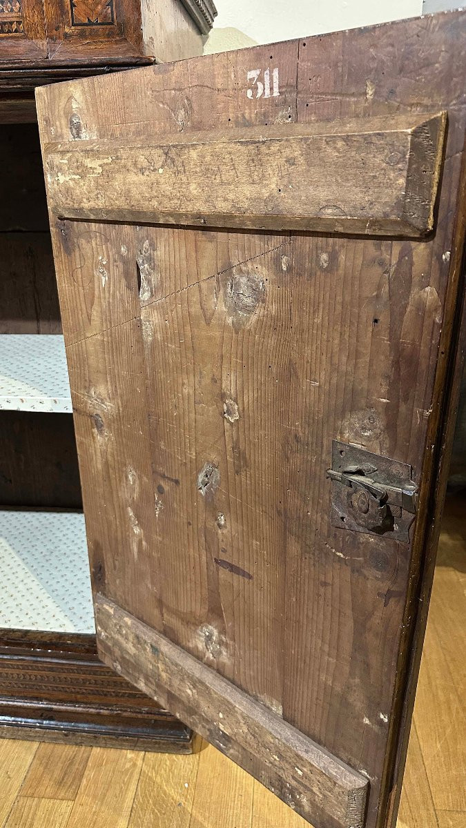 CREDENZA RINASCIMENTALE INTARSIATA INIZIO XVI SECOLO-photo-5