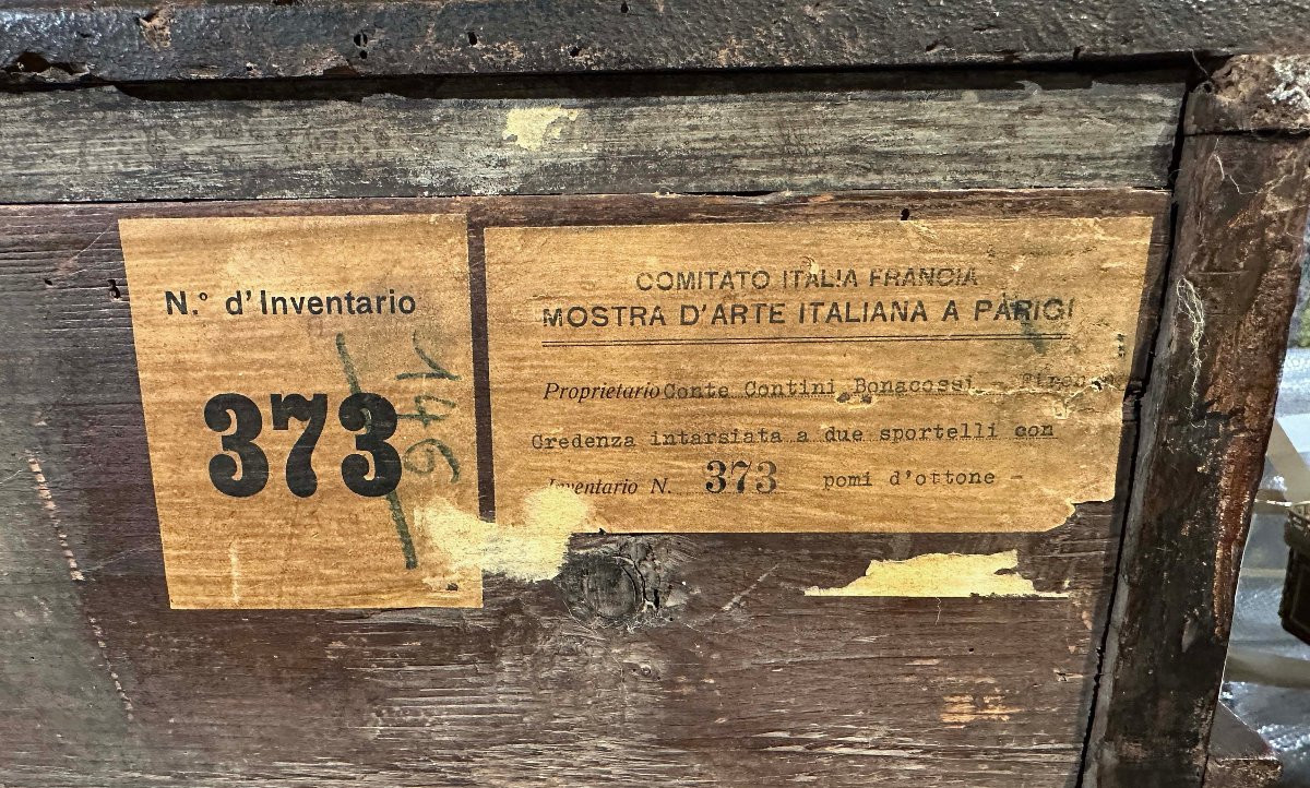 CREDENZA RINASCIMENTALE INTARSIATA INIZIO XVI SECOLO-photo-6