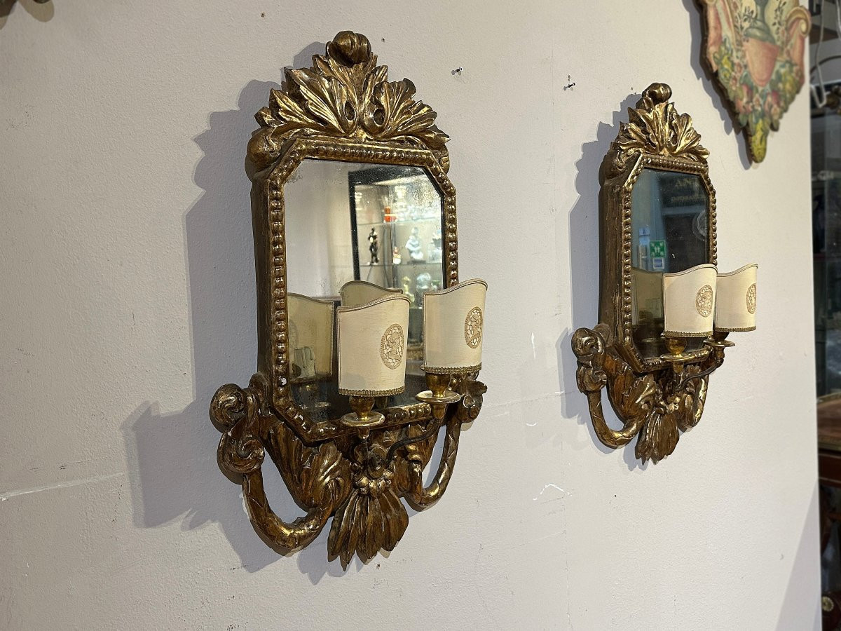 COPPIA DI VENTOLINE DORATE CARLO X PRIMA META’ XIX SECOLO -photo-3