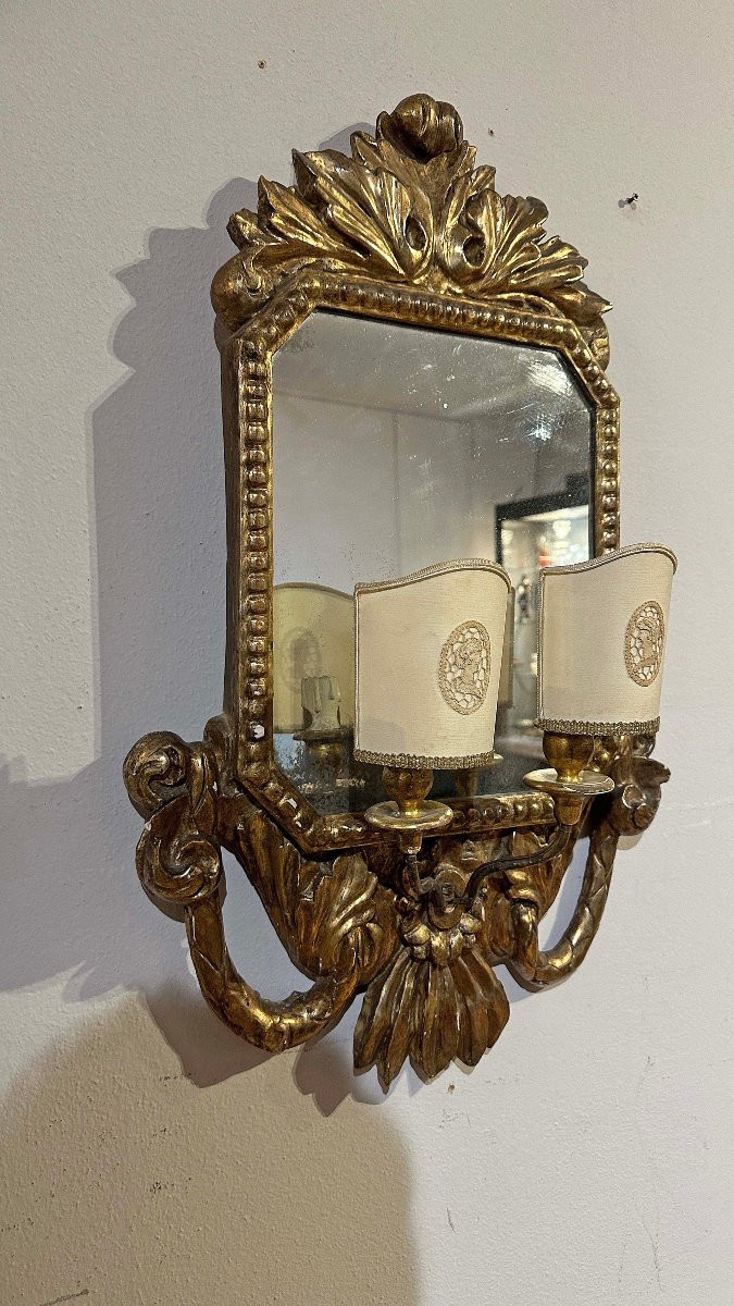 COPPIA DI VENTOLINE DORATE CARLO X PRIMA META’ XIX SECOLO -photo-3