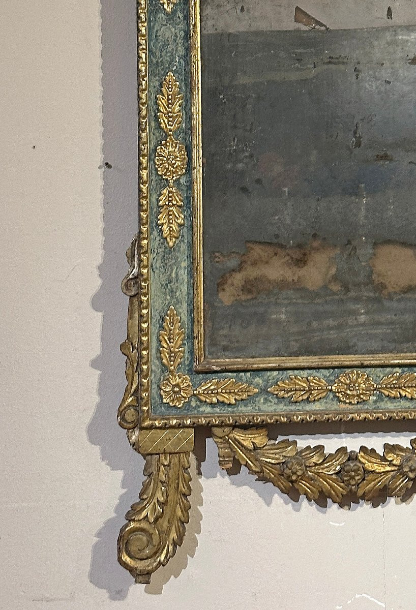 SPECCHIERA NEOCLASSICA DIPINTA E DORATA SECONDA META’ XVIII SECOLO-photo-1