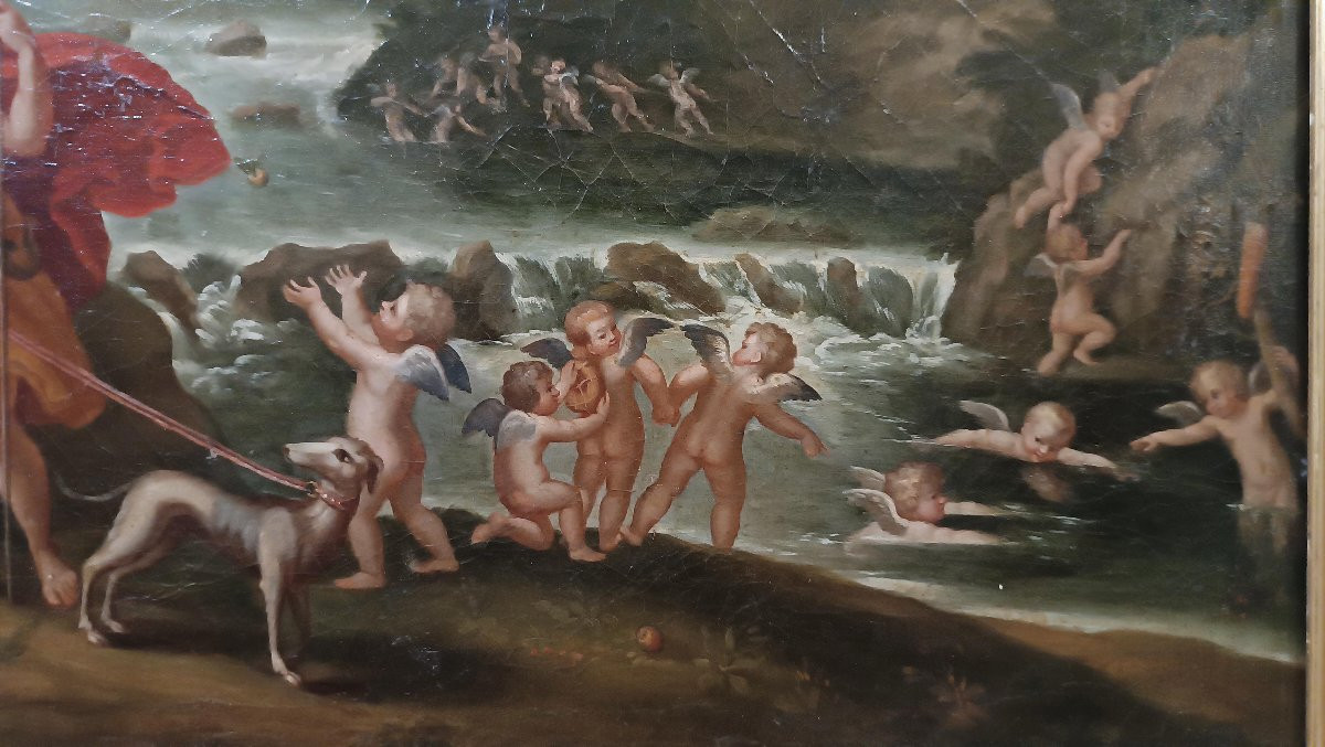 COPPIA DI DIPINTI CON VENERE E ADONE FINE XVIII SECOLO -photo-4