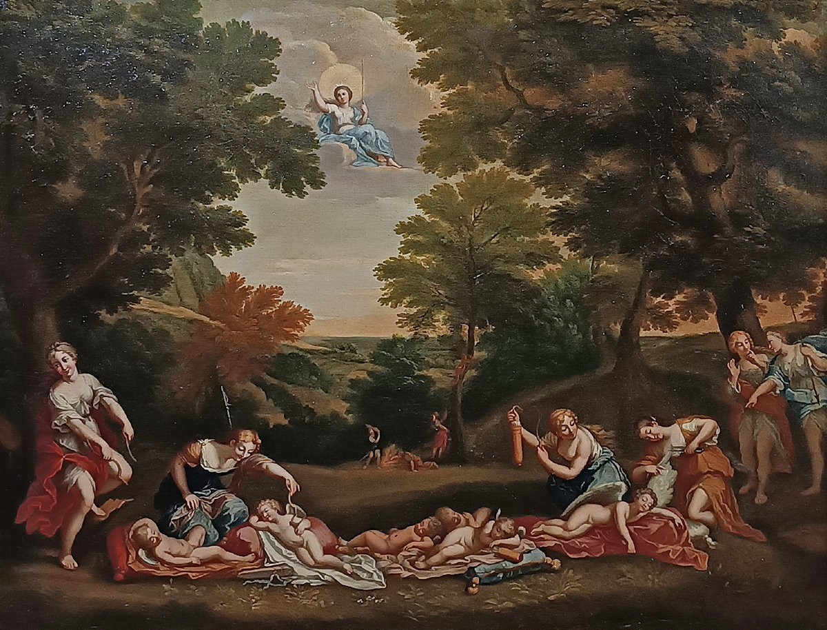 COPPIA DI DIPINTI CON VENERE E ADONE FINE XVIII SECOLO -photo-2