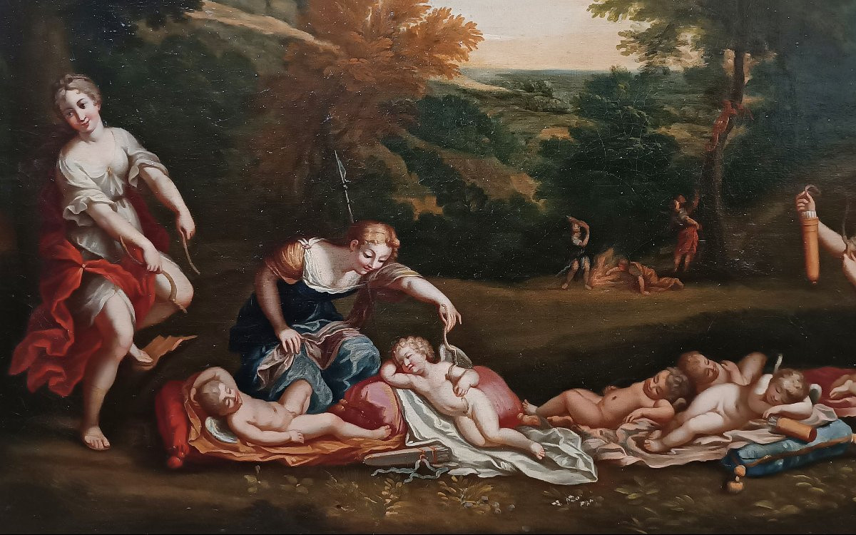 COPPIA DI DIPINTI CON VENERE E ADONE FINE XVIII SECOLO -photo-3