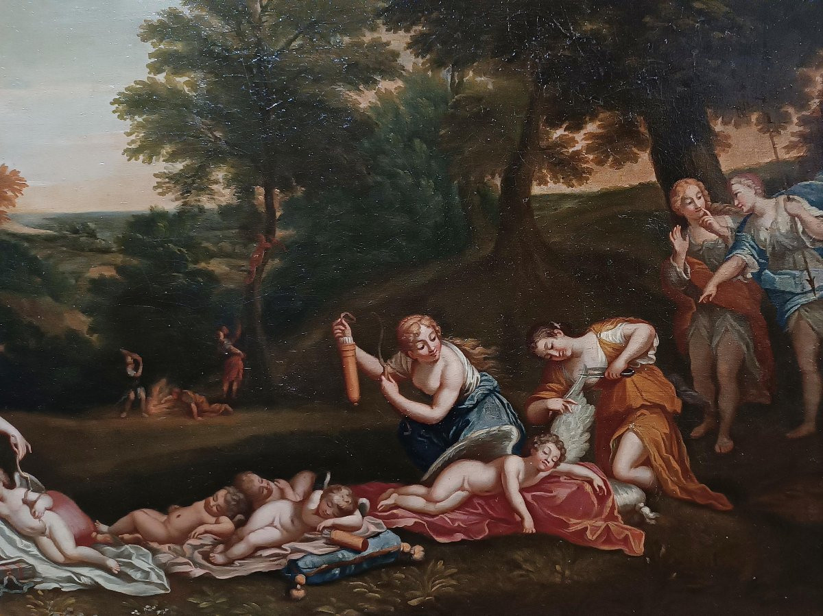 COPPIA DI DIPINTI CON VENERE E ADONE FINE XVIII SECOLO -photo-4