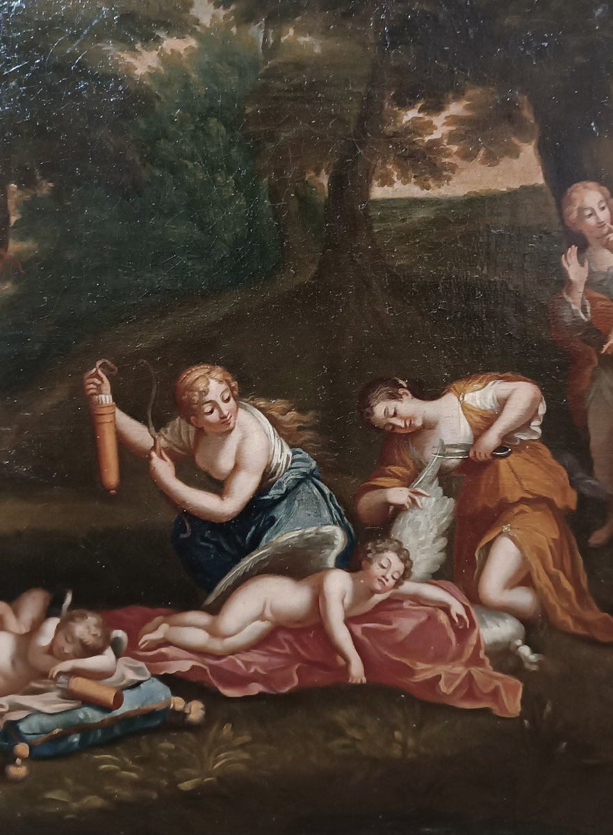 COPPIA DI DIPINTI CON VENERE E ADONE FINE XVIII SECOLO -photo-7