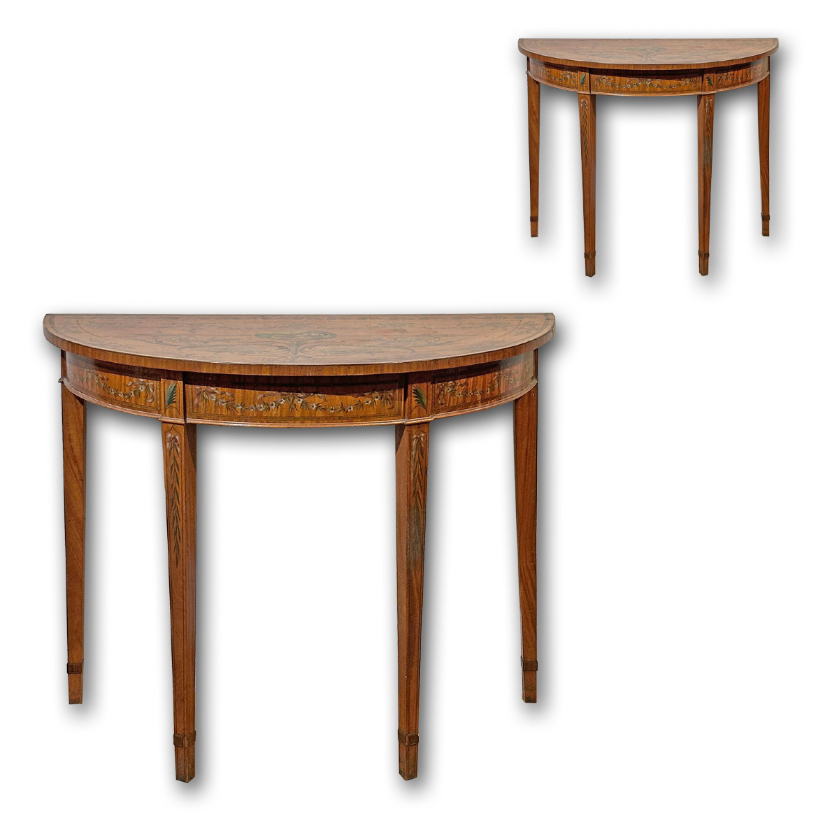 COPPIA DI CONSOLLES IN LEGNO DIPINTO PRIMA META’ XIX SECOLO 