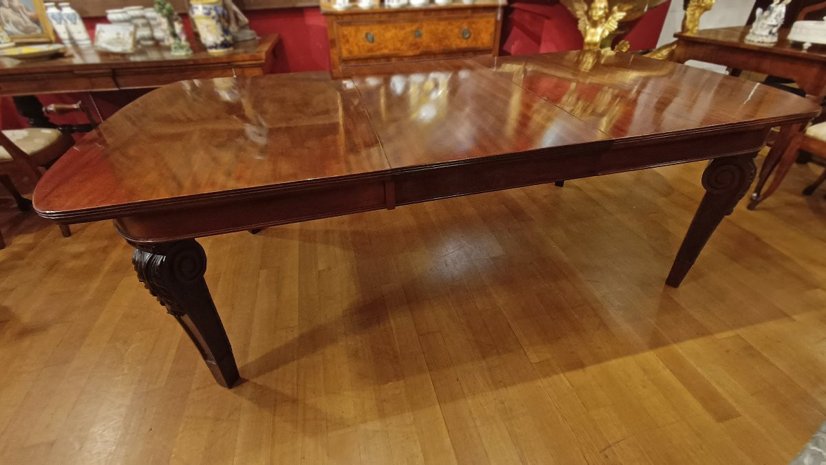 TAVOLO DA PRANZO IN MOGANO CARLO X PRIMA META’ XIX SECOLO -photo-2