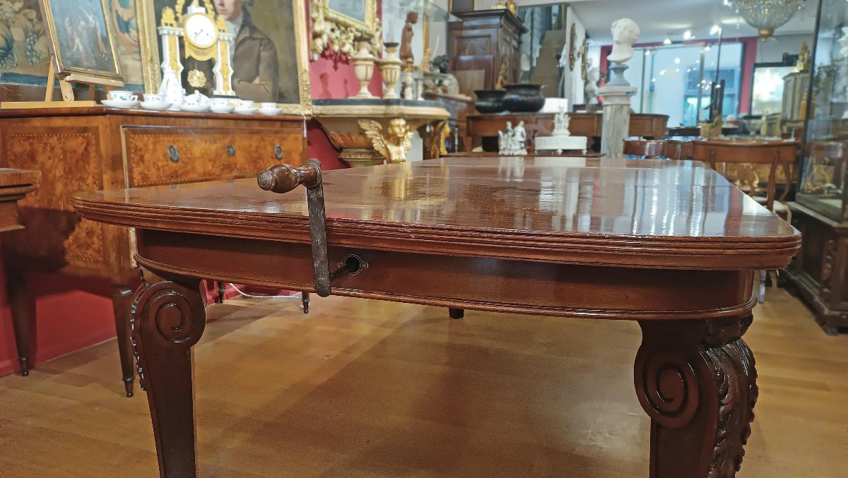 TAVOLO DA PRANZO IN MOGANO CARLO X PRIMA META’ XIX SECOLO -photo-3
