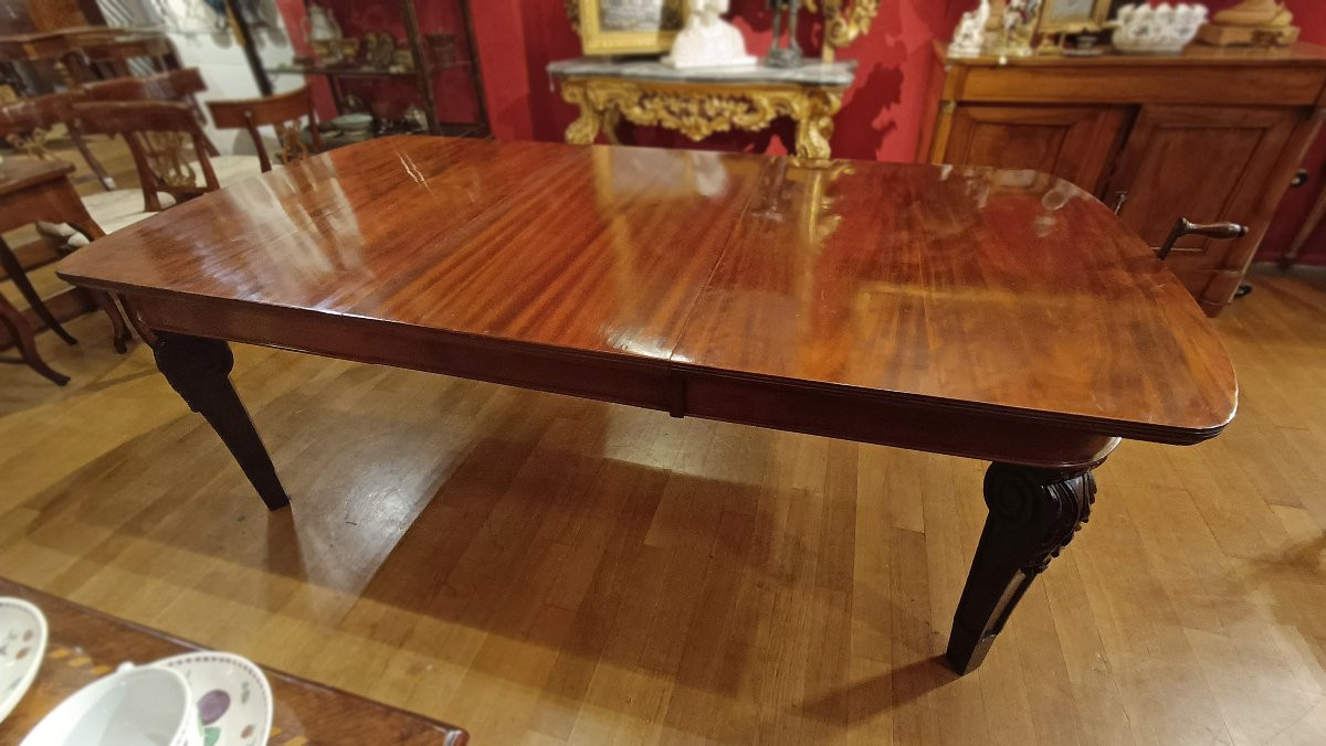 TAVOLO DA PRANZO IN MOGANO CARLO X PRIMA META’ XIX SECOLO -photo-4