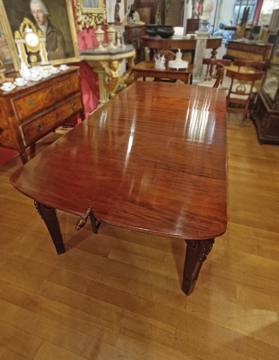 TAVOLO DA PRANZO IN MOGANO CARLO X PRIMA META’ XIX SECOLO -photo-2