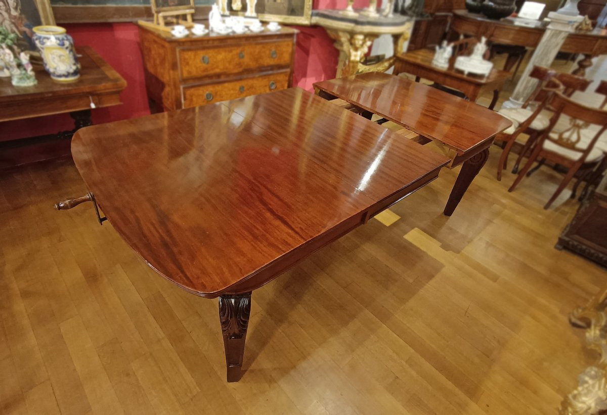 TAVOLO DA PRANZO IN MOGANO CARLO X PRIMA META’ XIX SECOLO -photo-4