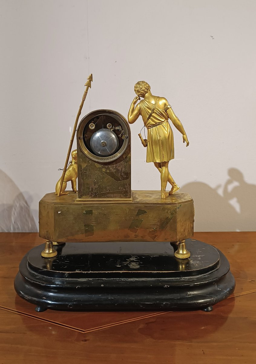 OROLOGIO IN BRONZO DORATO CON ADONE FINE XVIII SECOLO -photo-4