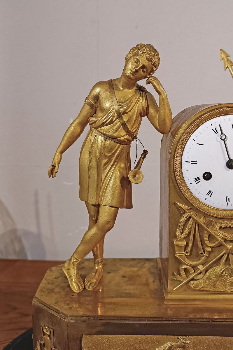 OROLOGIO IN BRONZO DORATO CON ADONE FINE XVIII SECOLO -photo-1