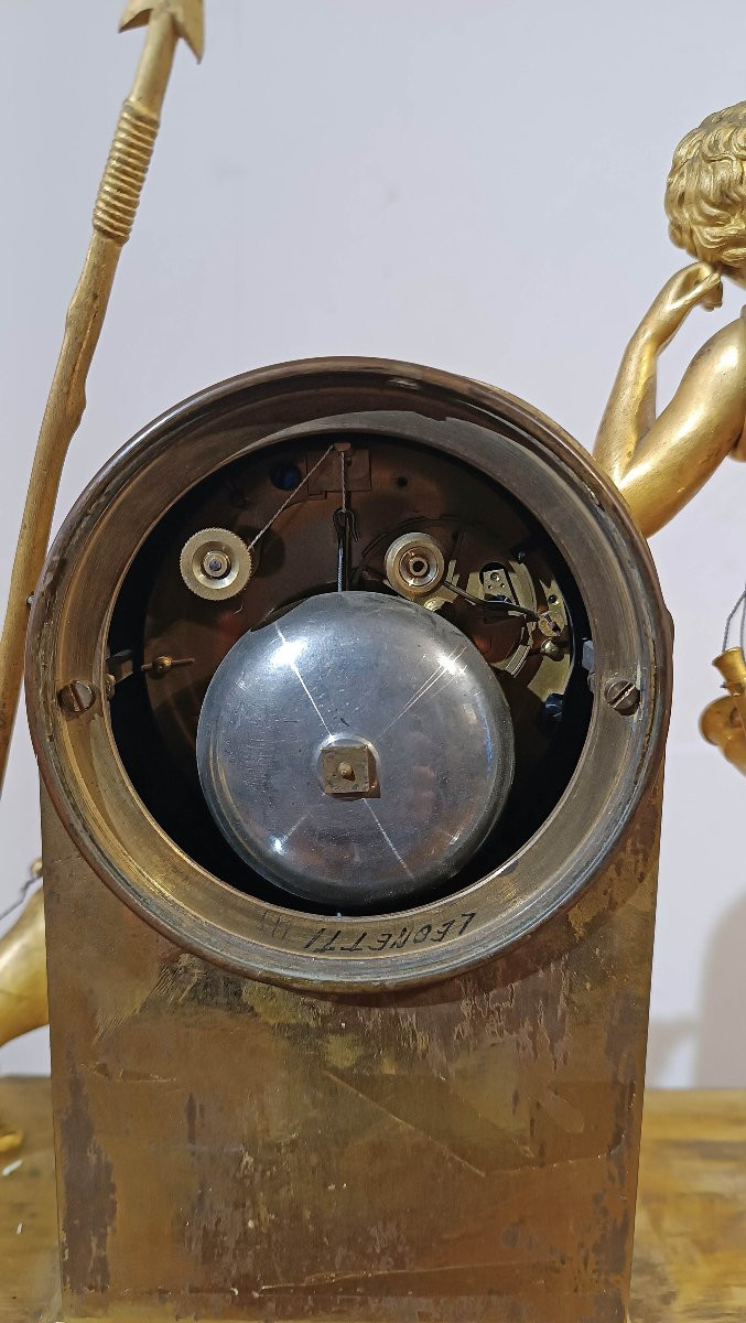 OROLOGIO IN BRONZO DORATO CON ADONE FINE XVIII SECOLO -photo-5