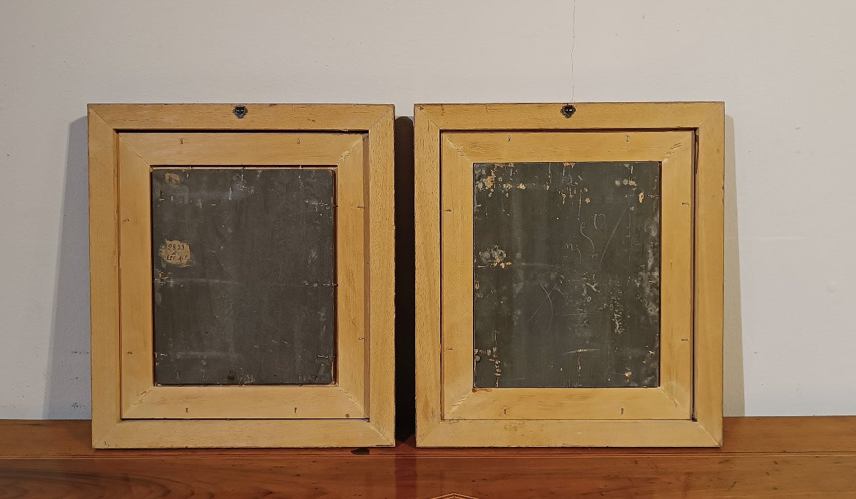COPPIA DI DIPINTI SU LEGNO PRIMA META’ XIX SECOLO-photo-6