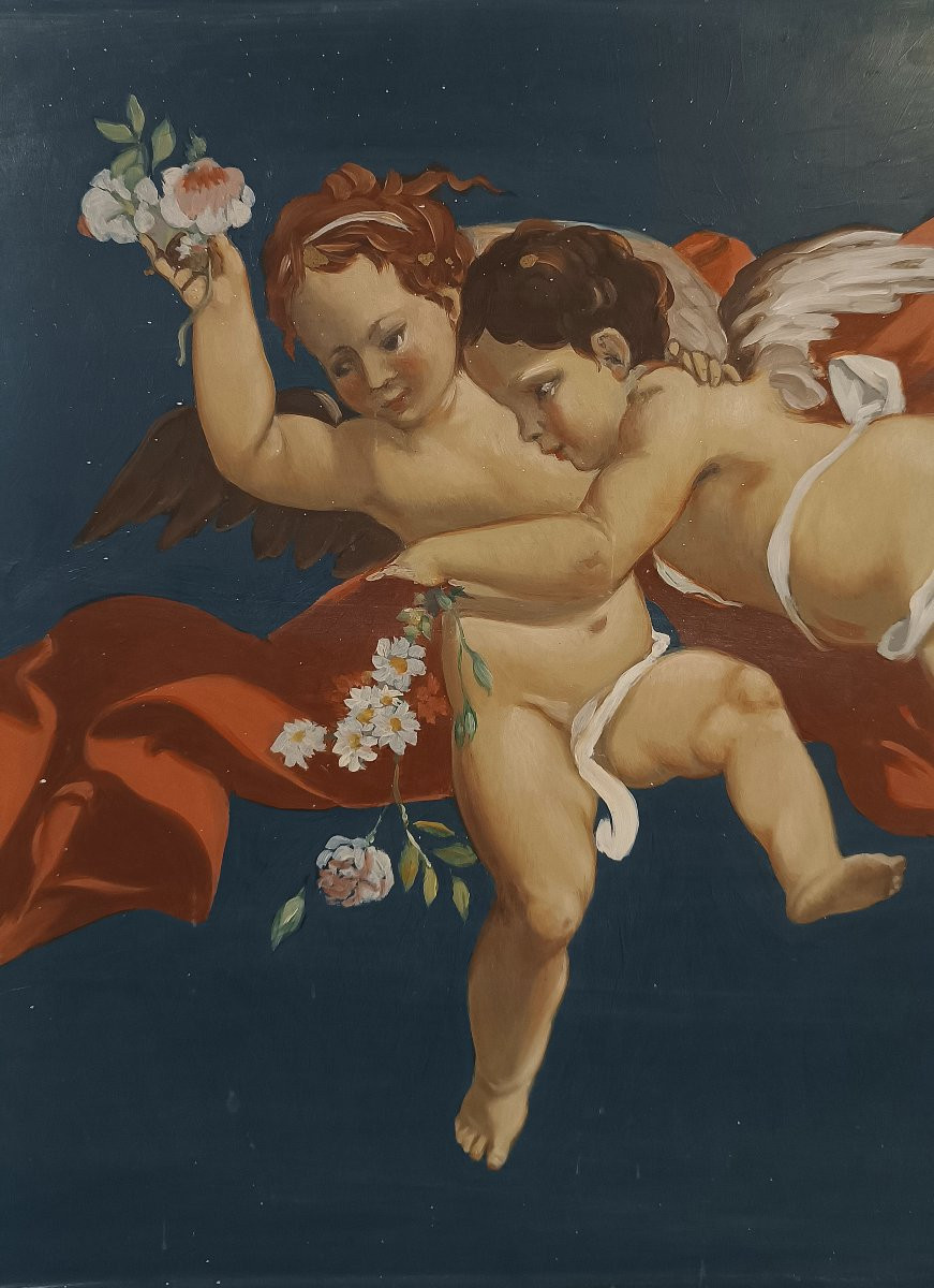 COPPIA DI DIPINTI SU OTTONE META’ XIX SECOLO -photo-3