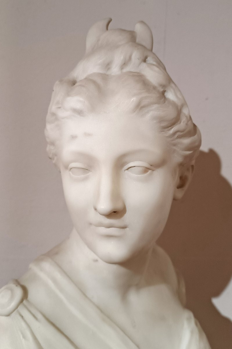 BUSTO IN MARMO DI DIANA CACCIATRICE PRIMA META’ XIX SECOLO-photo-3
