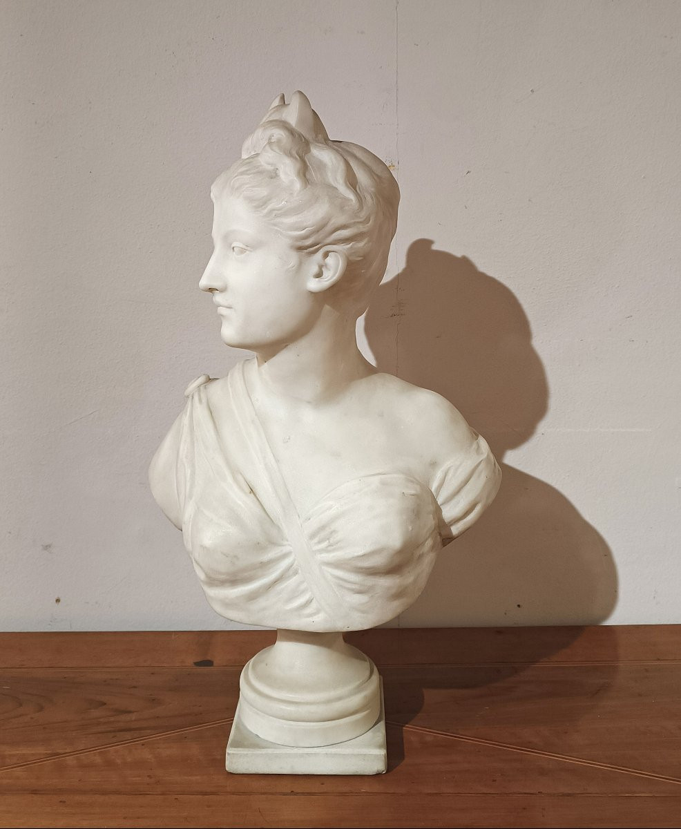 BUSTO IN MARMO DI DIANA CACCIATRICE PRIMA META’ XIX SECOLO-photo-7