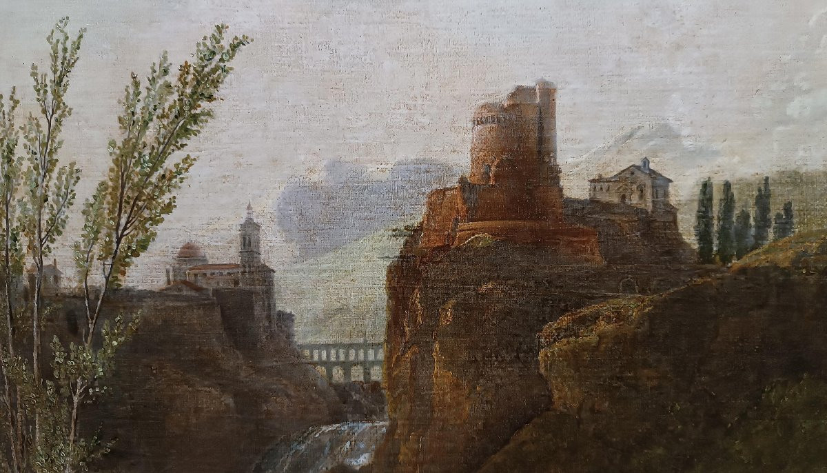 DIPINTO CON BAGNANTI AL FIUME FINE DEL XVIII SECOLO-photo-2