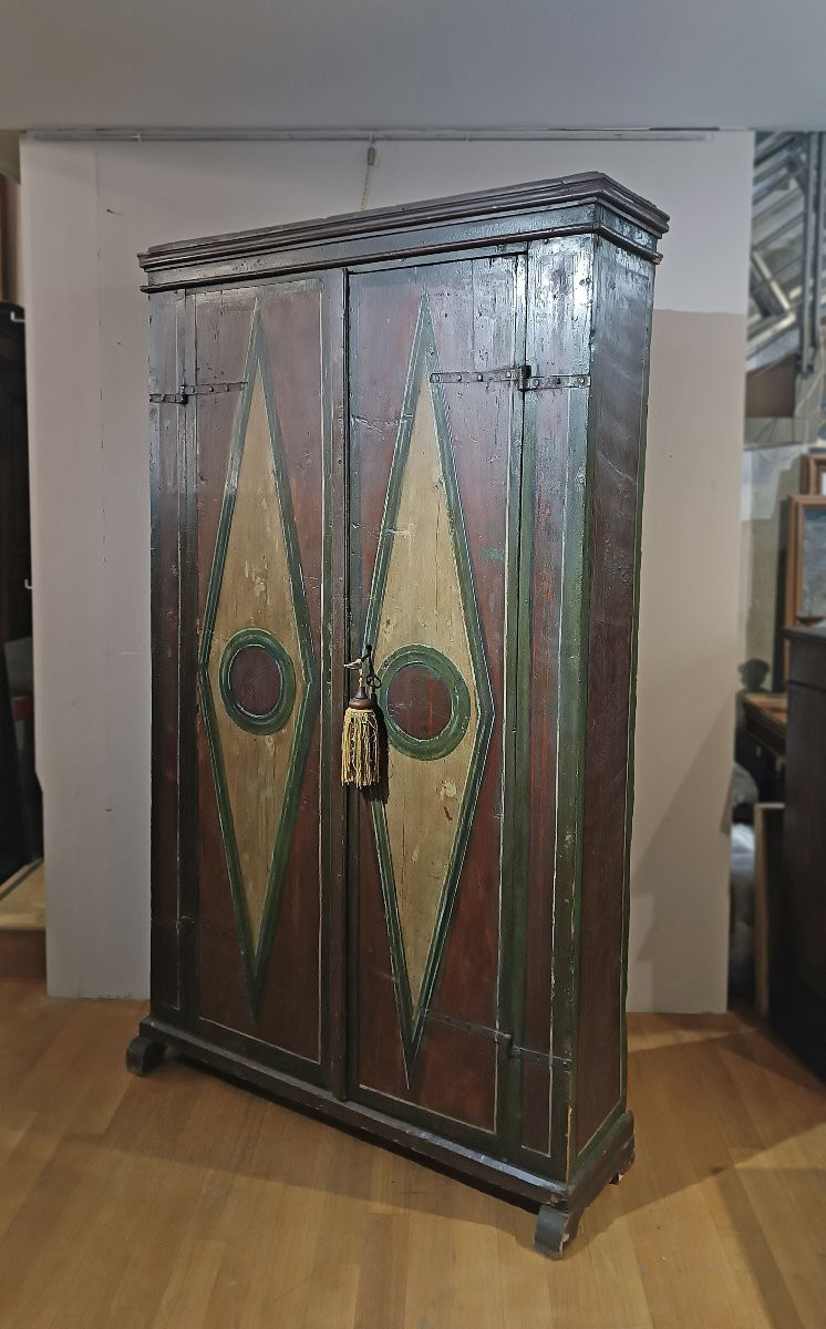 STIPO IN CASTAGNO DIPINTO INIZI XVIII SECOLO-photo-2