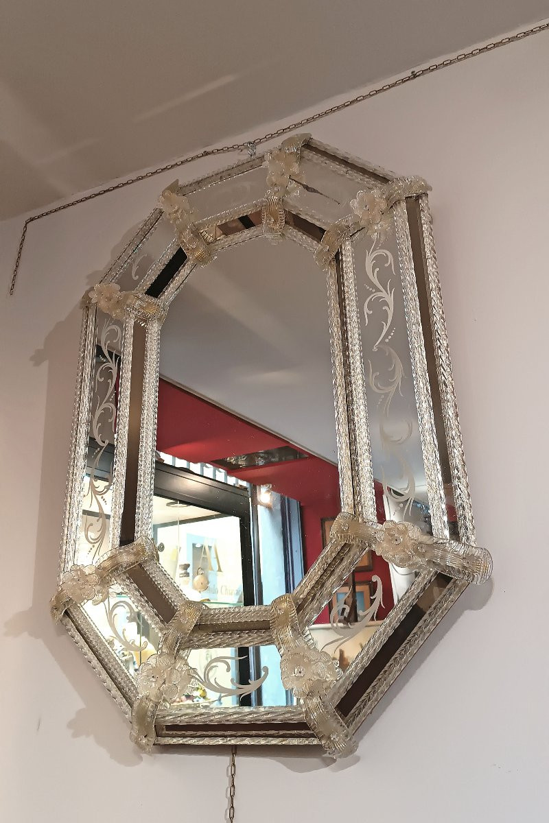 SPECCHIERA IN VETRO DI MURANO FINE XVIII SECOLO -photo-2