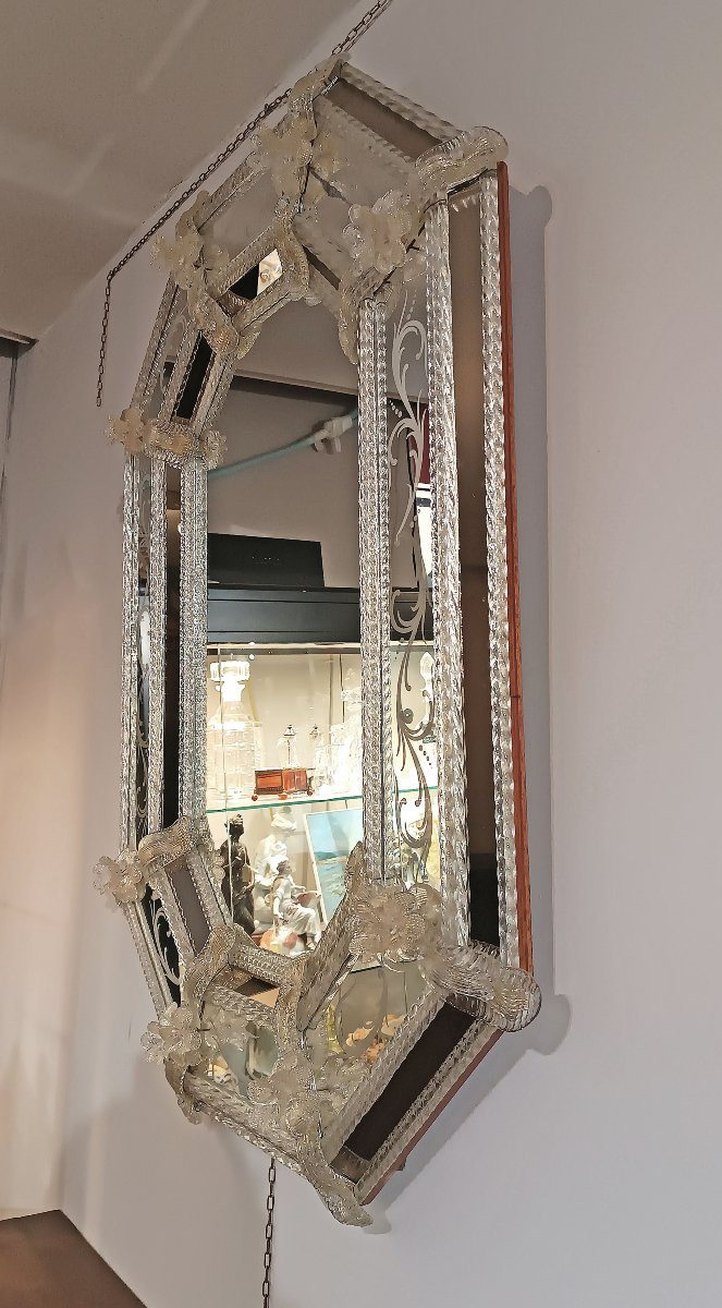 SPECCHIERA IN VETRO DI MURANO FINE XVIII SECOLO -photo-3