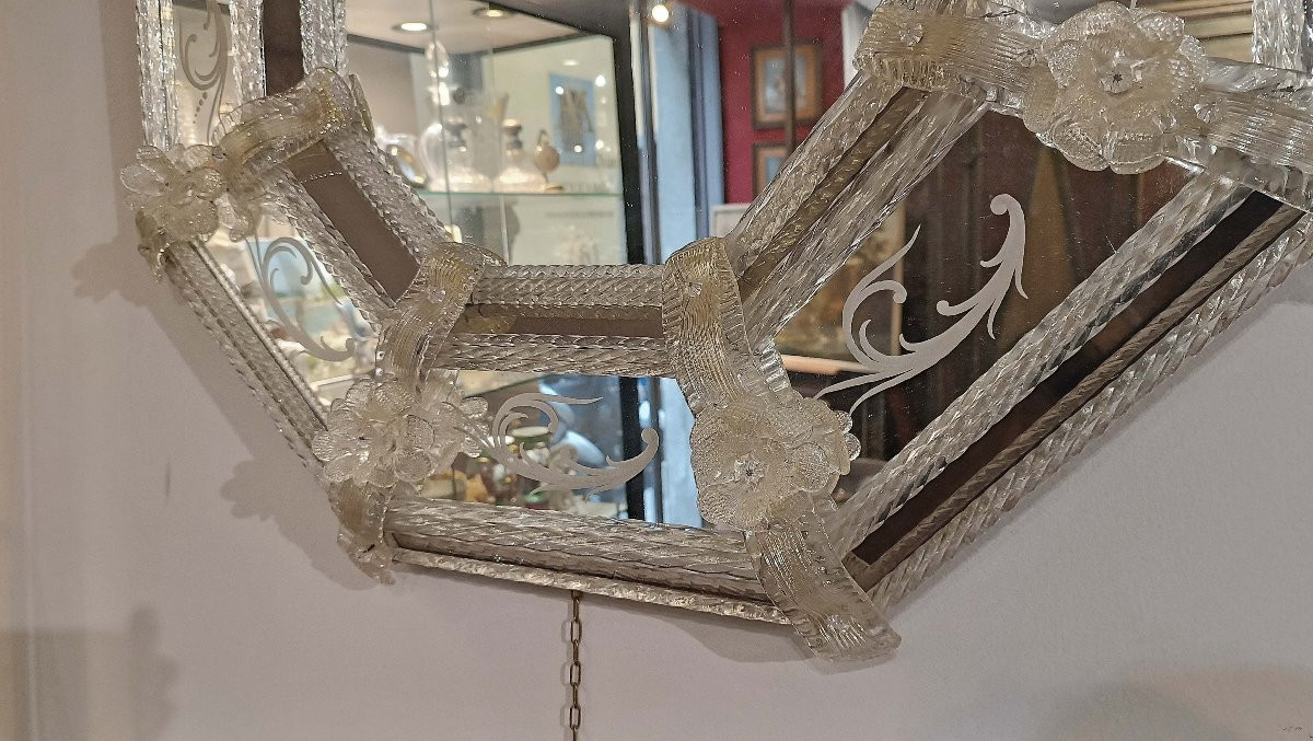 SPECCHIERA IN VETRO DI MURANO FINE XVIII SECOLO -photo-4