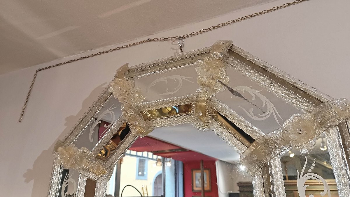 SPECCHIERA IN VETRO DI MURANO FINE XVIII SECOLO -photo-2