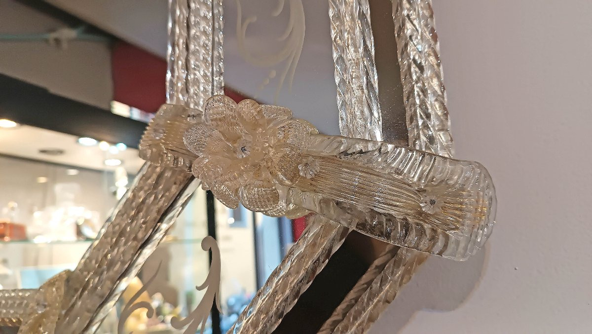 SPECCHIERA IN VETRO DI MURANO FINE XVIII SECOLO -photo-3