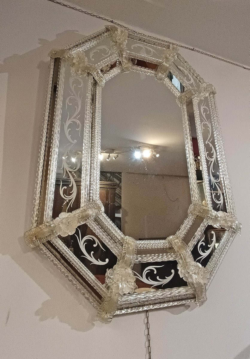 SPECCHIERA IN VETRO DI MURANO FINE XVIII SECOLO -photo-7