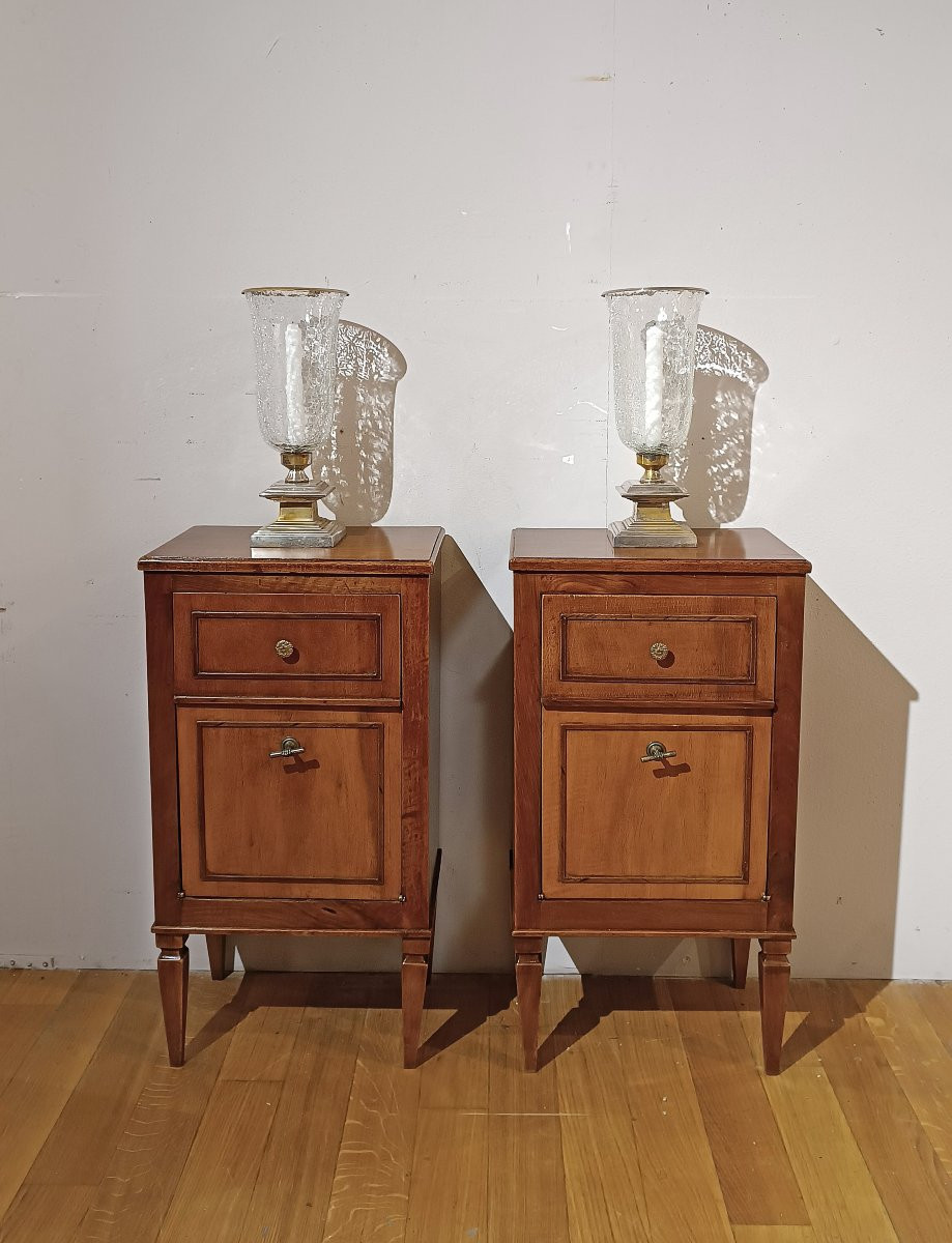 COPPIA DI COMODINI LUIGI XIV IN NOCE FINE XVIII SECOLO-photo-6