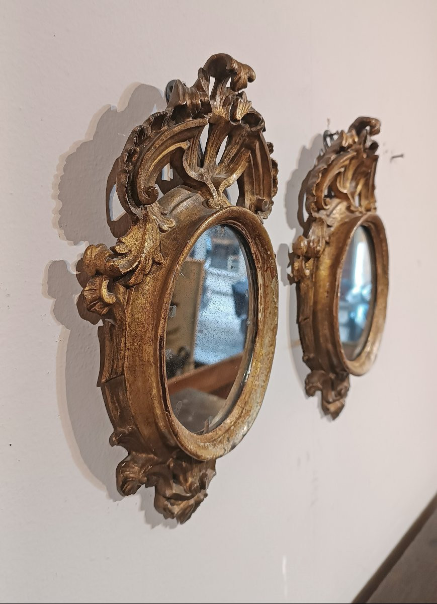 COPPIA DI PICCOLE SPECCHIERE LUIGI XV META’ XVIII SECOLO-photo-3