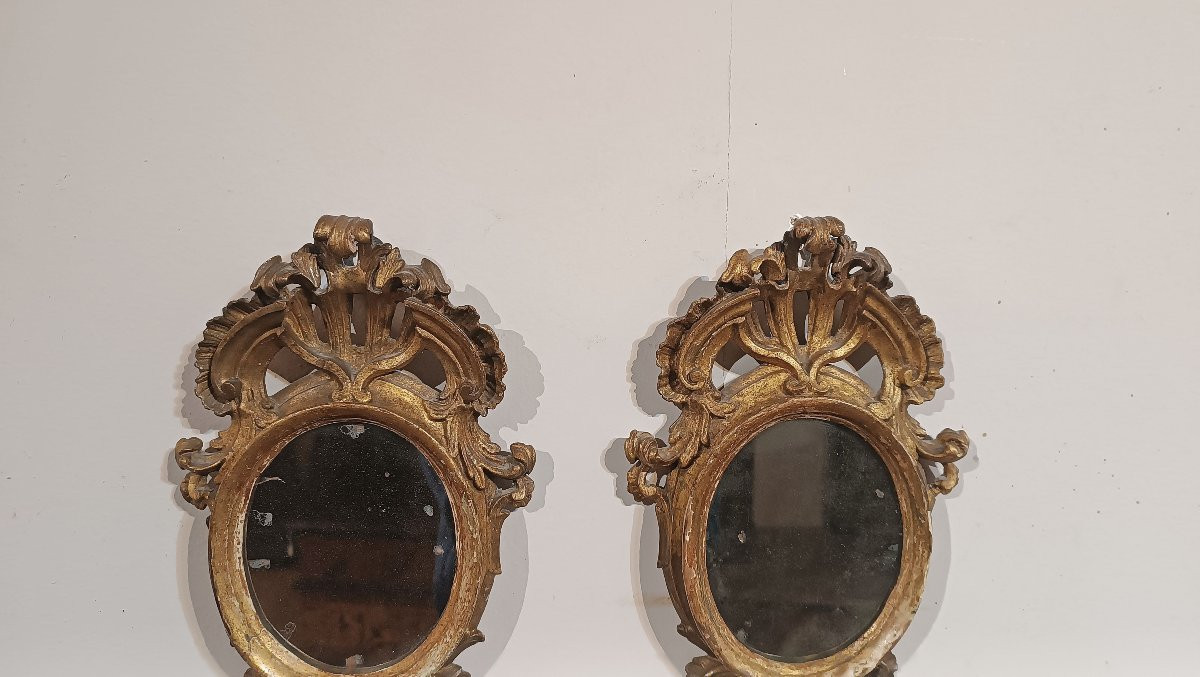 COPPIA DI PICCOLE SPECCHIERE LUIGI XV META’ XVIII SECOLO-photo-4