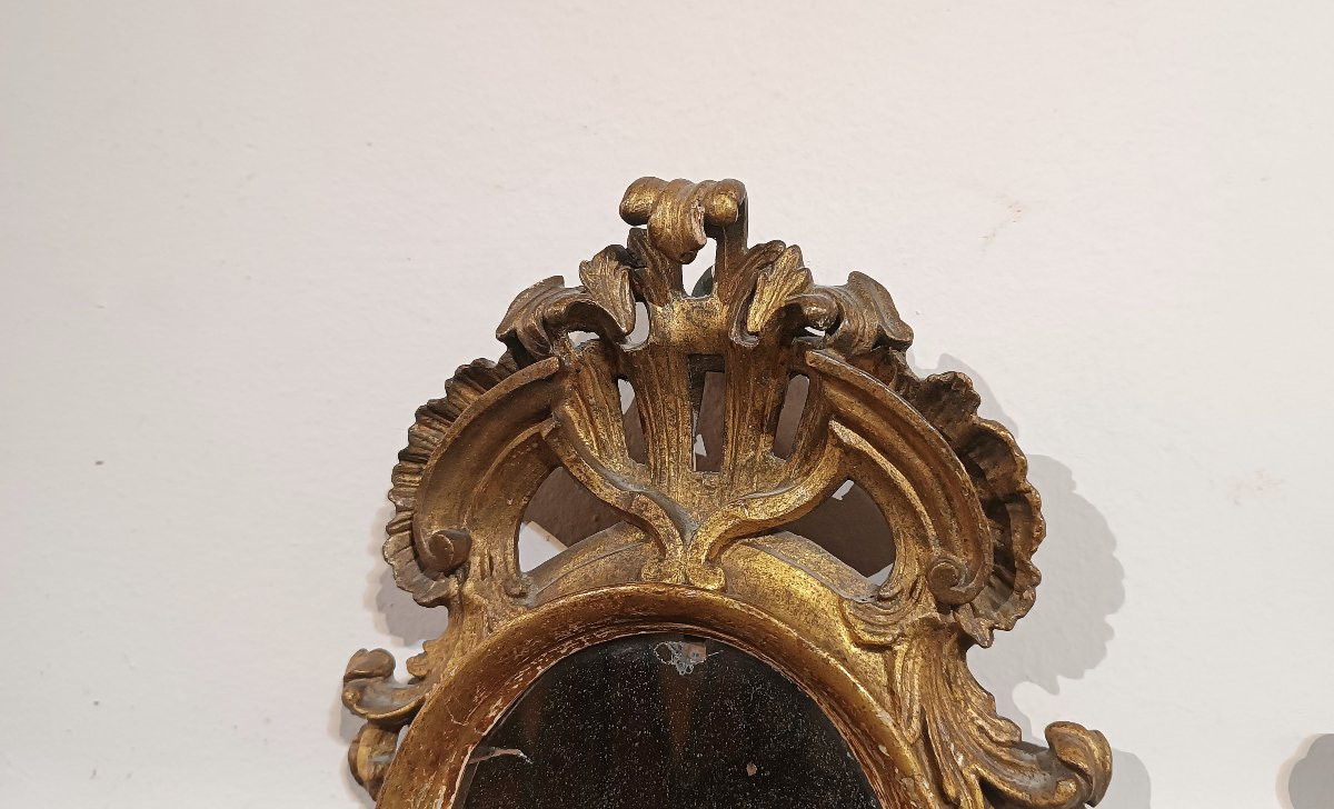 COPPIA DI PICCOLE SPECCHIERE LUIGI XV META’ XVIII SECOLO-photo-1