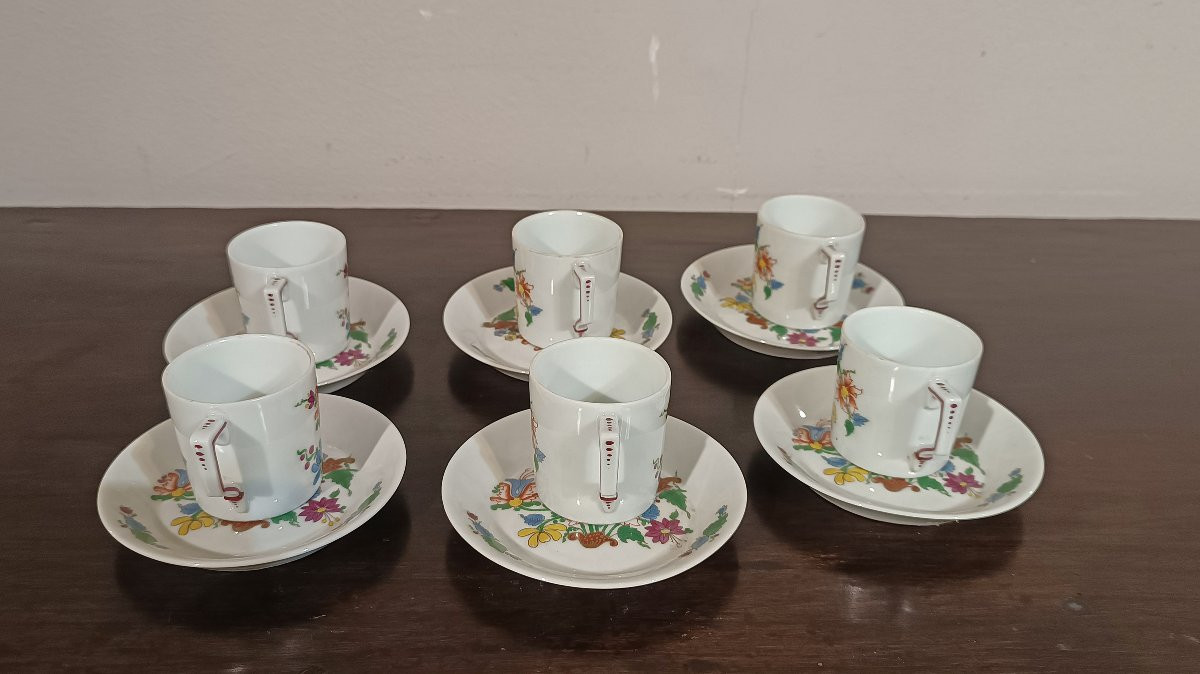 SERIE DI SEI TAZZINE GINORI TULIPANO FINE XVIII SECOLO-photo-3