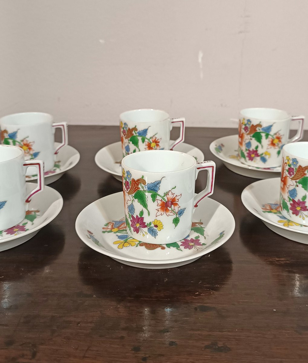 SERIE DI SEI TAZZINE GINORI TULIPANO FINE XVIII SECOLO-photo-3